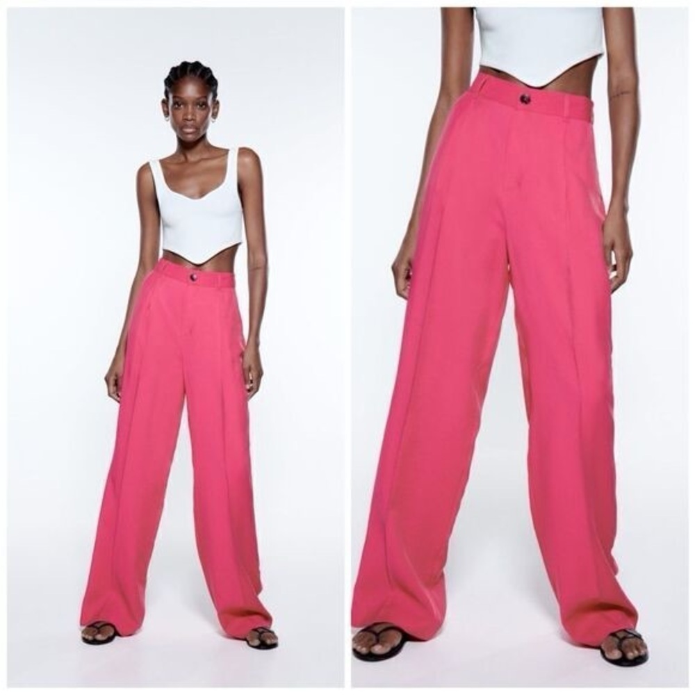Zara bright pink trousers pants